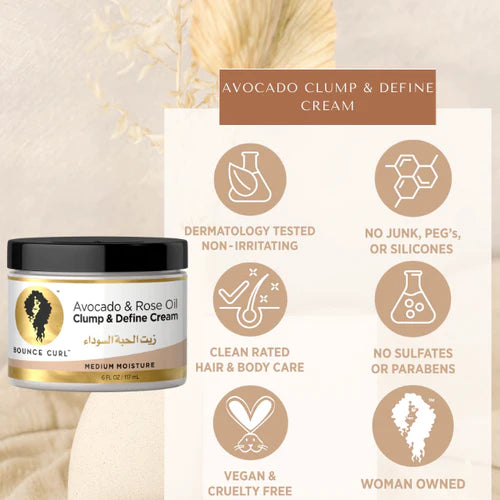 Bounce Curl - Avocado & Rose Oil Clump and Define Cream