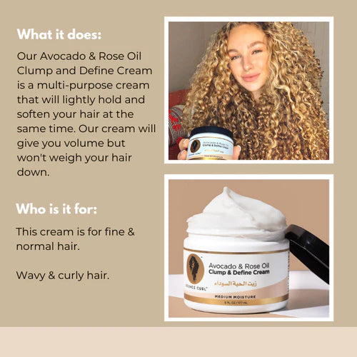 Bounce Curl - Avocado &amp; Rose Oil Clump and Define Cream