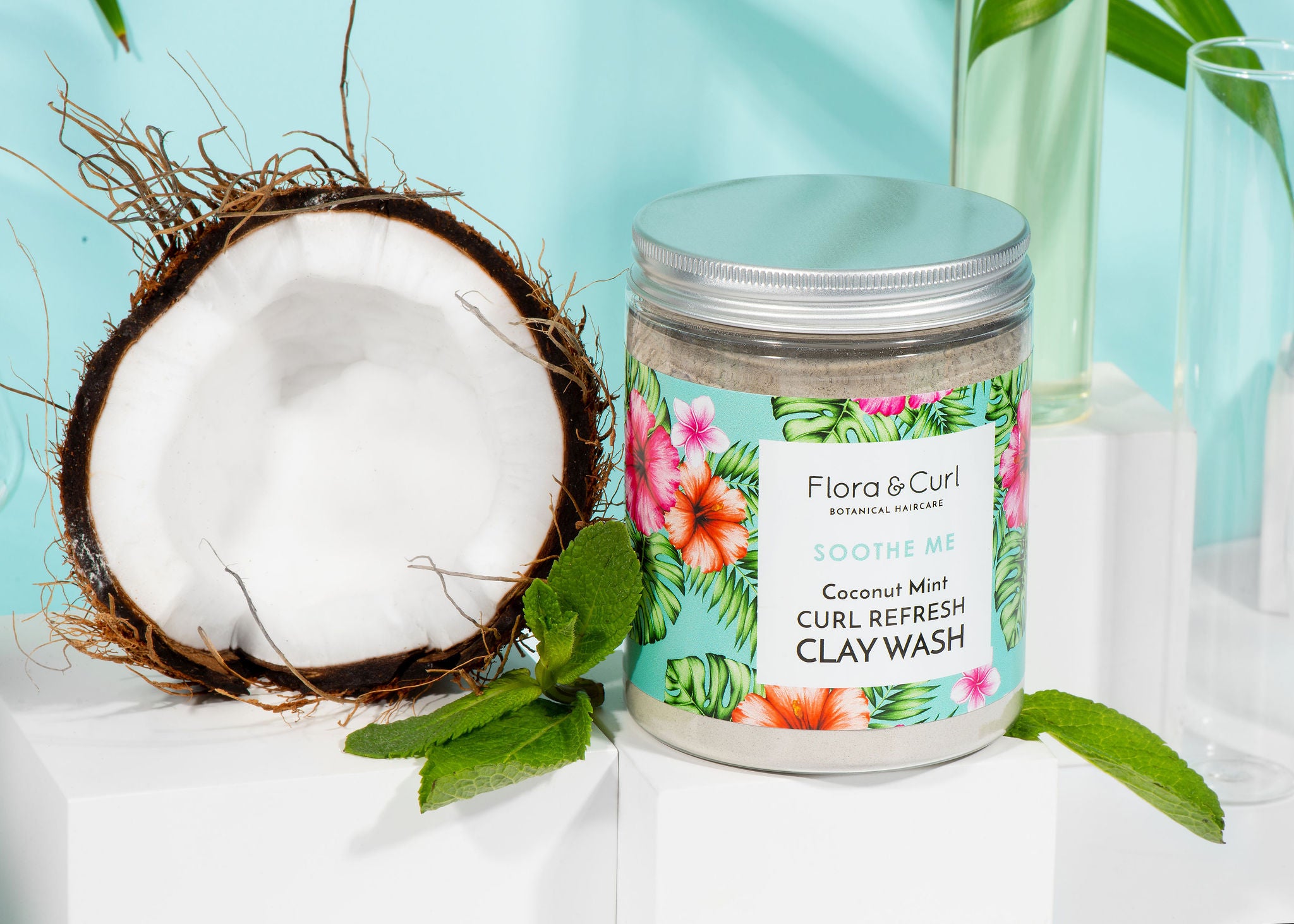 Flora &amp; Curl - Coconut Mint Curl Refresh Clay Wash