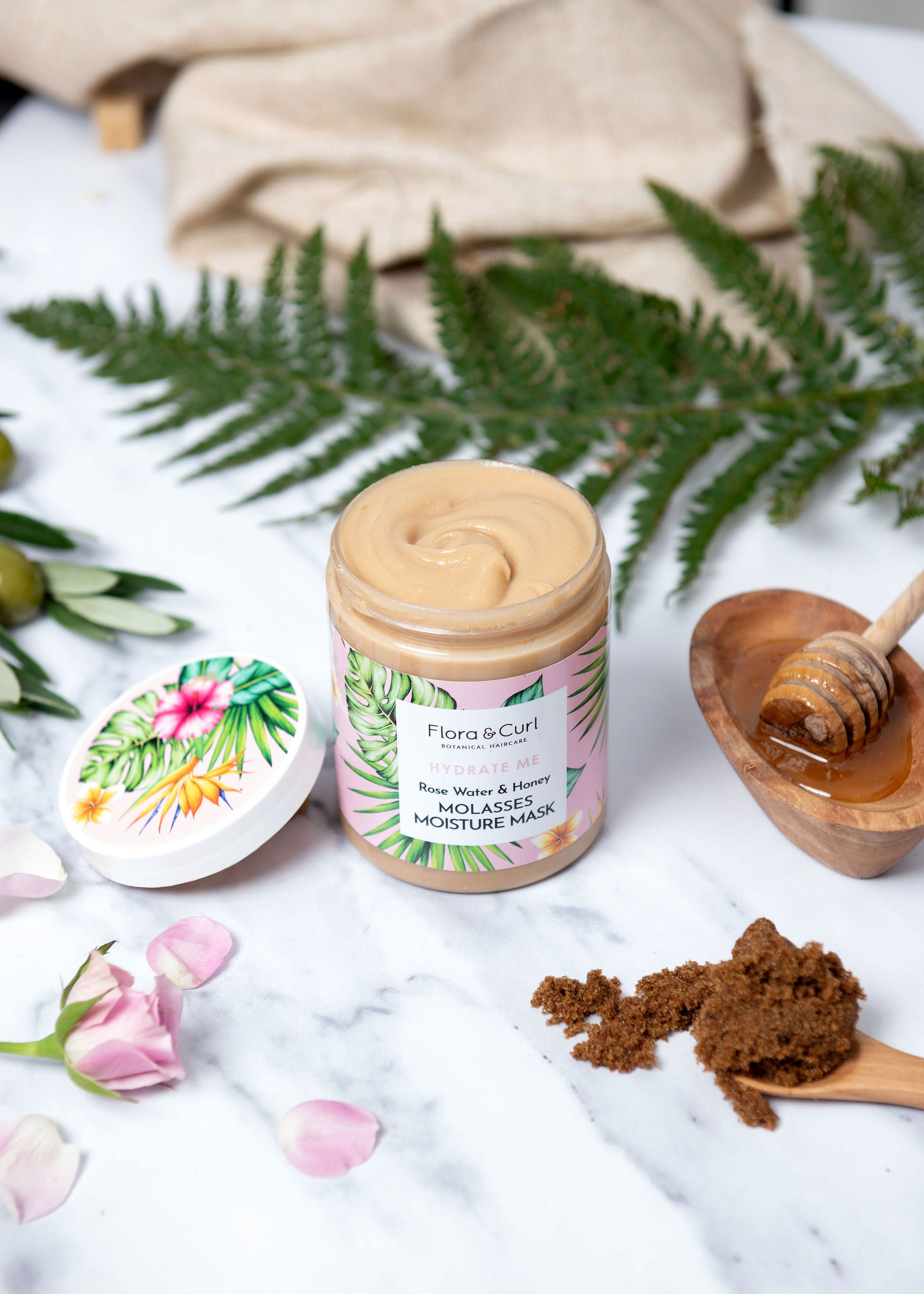 Flora &amp; Curl - Rose Water &amp; Honey Molasses Moisture Mask