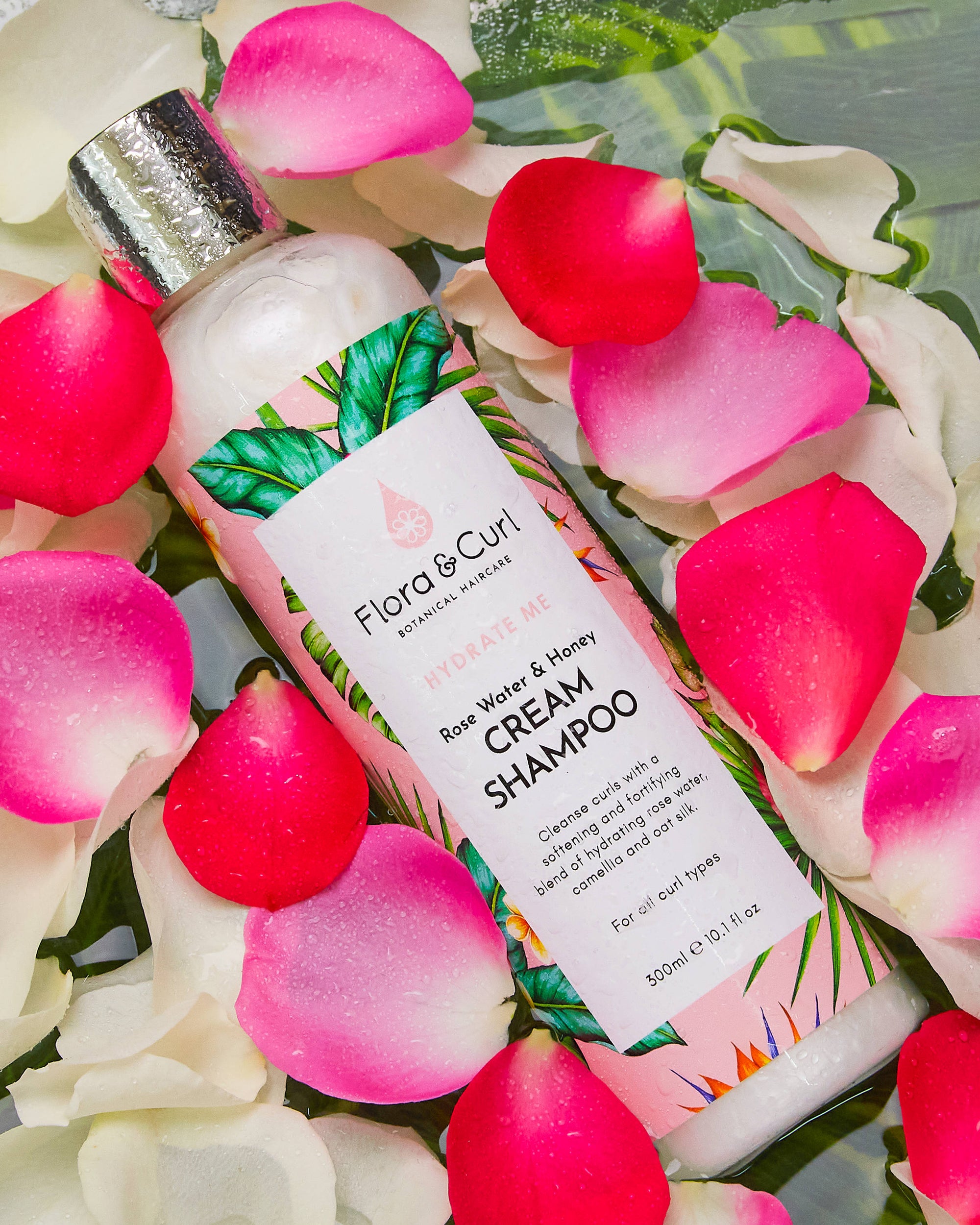 Flora &amp; Curl - Organic Rose water &amp; Honey Cream Shampoo