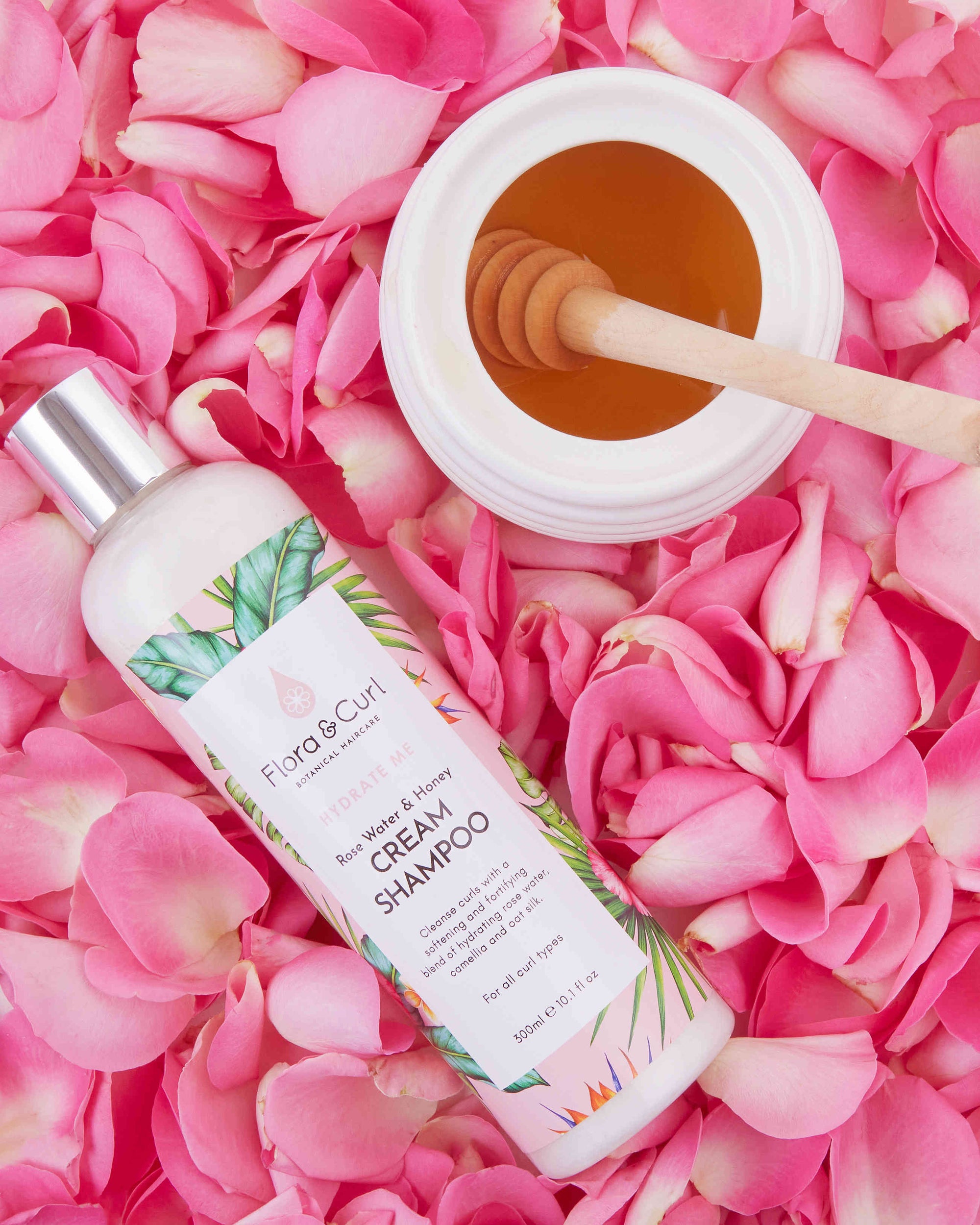 Flora &amp; Curl - Organic Rose water &amp; Honey Cream Shampoo