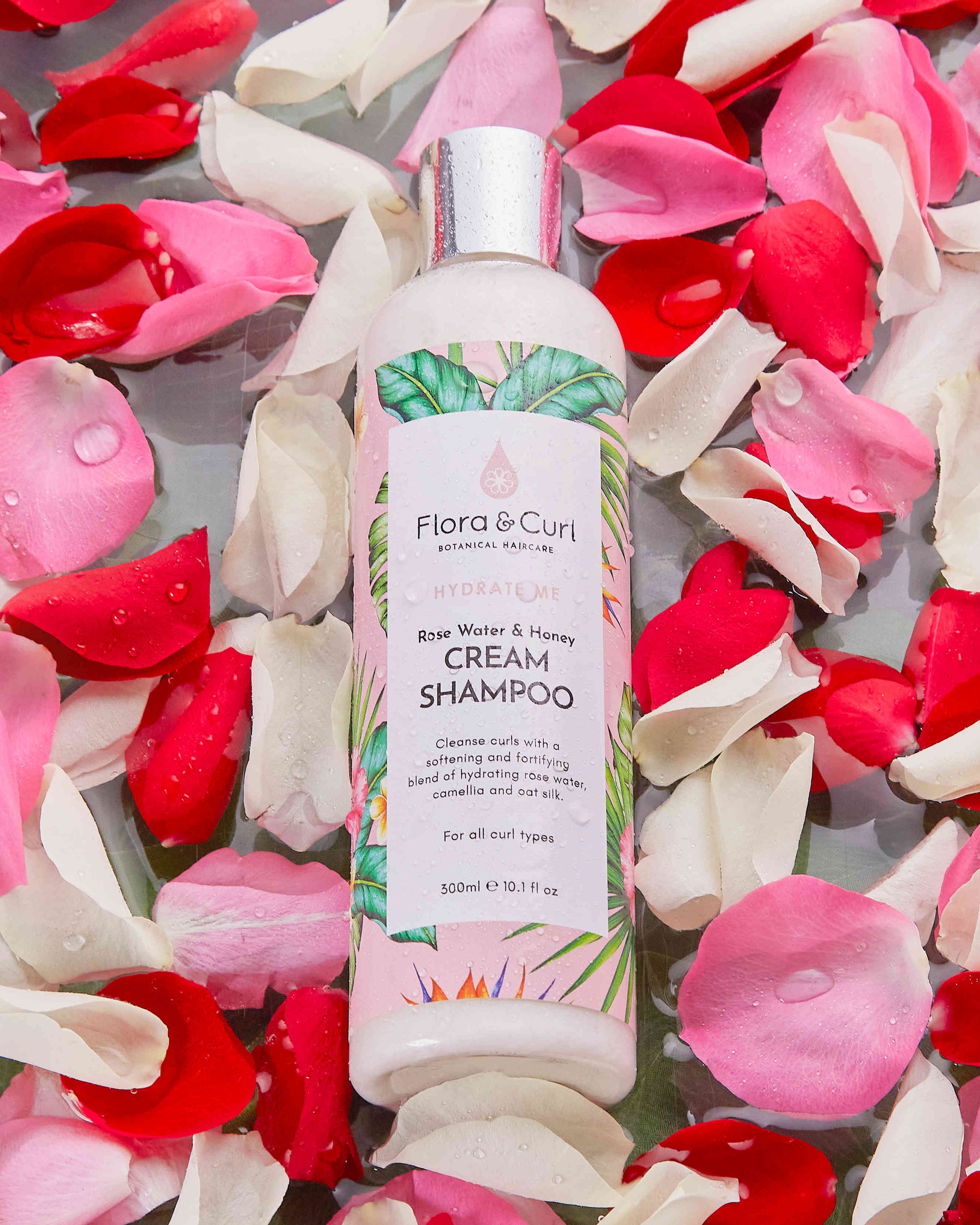 Flora &amp; Curl - Organic Rose water &amp; Honey Cream Shampoo